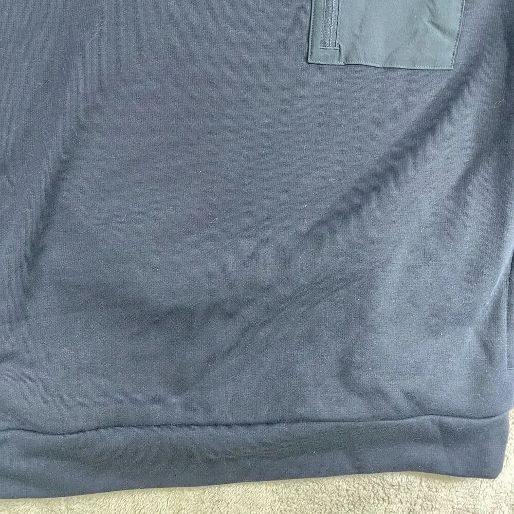 Adidas Hoodie Mens Medium Blue Logo Fleece Lined Regular Fit Sweatshirt